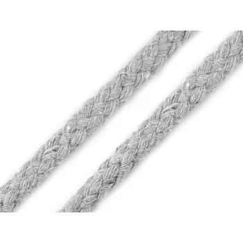 Galanterie Oděvní šňůra na vak Ø8 mm splétaná šedá nejsvětlejší 10 m
