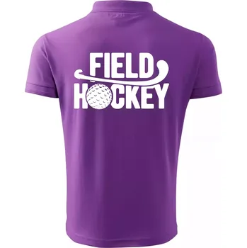 Pánská košile Field hockey míček a nápis - Polokošile pánská Pique Polo 203 - 5XL ( Fialová )