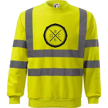 Pánská mikina Paličky bicí ROCK - Reflexní mikina - L ( Neonově žlutá )