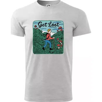 Pánské tričko Marihuana - Get lost - Triko extra velké (5-8XL) - 6XL ( Světlešedý Melír )
