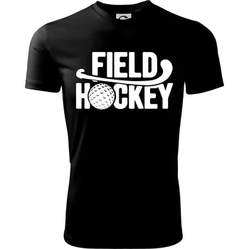 Chlapecké tričko Field hockey míček a nápis - Dětské triko sportovní (dresovina) - 146 cm/10 let ( Černá )