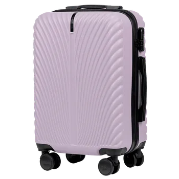 Světle fialový kabinový kufr 55x40x20 WINGS SWAN SN120 SWAN, Walizka kabinowa ABS+ S Wings, LIGHT PURPLE Velikost: S