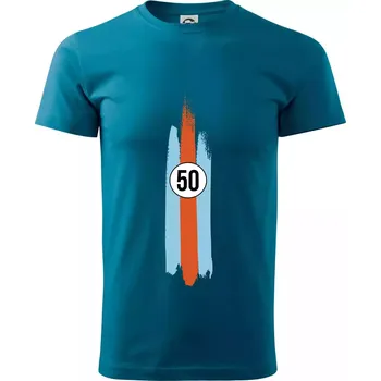 Pánské tričko Vintage Race 50 - Klasické pánské triko vyšší gramáže - L ( Petrolejová )