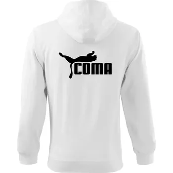 Pánská mikina Coma parodie - Mikina s kapucí na zip trendy zipper - 2XL ( Bílá )