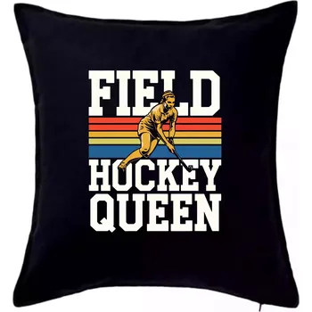 Polštář Pruhy field hockey queen - Polštář 50x50 - 50x50 - Pouze potah ( Černá )