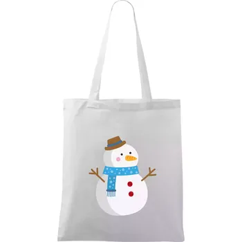 Sněhulák se šálou - Taška bavlněná - 42 x 38 cm ( Bílá )