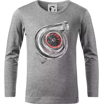 Chlapecké tričko Turbo olejomalba - Triko dětské Long Sleeve - 122 cm/6 let ( Tmavě šedý melír )