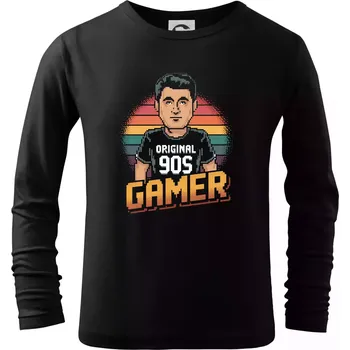 Chlapecké tričko Original 90s gamer barevný - Triko dětské Long Sleeve - 122 cm/6 let ( Černá )