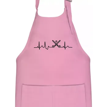 Kuchyňská zástěra Pozemní hokej ekg - hokejky - Dětská zástěra na vaření - Univerzální velikost ( Růžová )