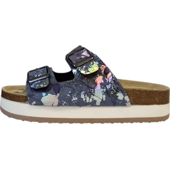 Dámská zdravotní obuv MEDI LINE dámské pantofle S182 THEA modré květy Filtr velikosti obuvi: 38