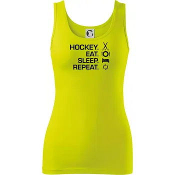 Dámské tričko Pozemní hokej eat sleep repeat - Dámské tílko - L ( Limetková )