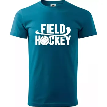 Field hockey míček a nápis - Klasické pánské triko vyšší gramáže - S ( Petrolejová )