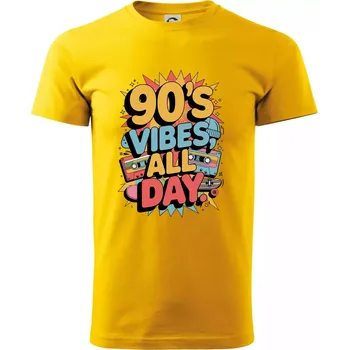 90s vibes all day - Triko extra velké (5-8XL) - 8XL ( Žlutá )