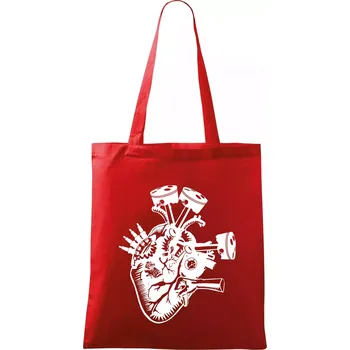 Nákupní taška Řidičovo srdce - Taška bavlněná - 42 x 38 cm ( Červená )