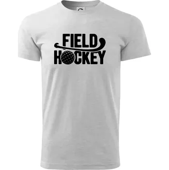 Field hockey míček a nápis - Triko extra velké (5-8XL) - 8XL ( Světlešedý Melír )