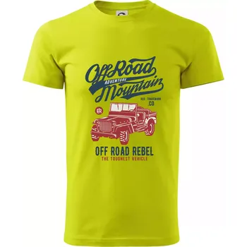 Off Road Jeep - Klasické pánské triko vyšší gramáže - 4XL ( Limetková )