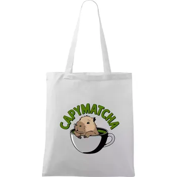 Capybara papymatcha - Taška bavlněná - 42 x 38 cm ( Bílá )