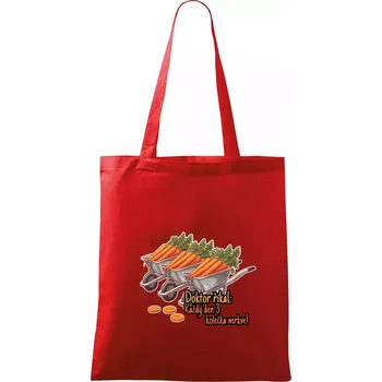 Doktor říkal - 3 kolečka mrkve - Taška bavlněná - 42 x 38 cm ( Červená )