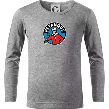 Petanque ikonka - Triko dětské Long Sleeve - 158 cm/12 let ( Tmavě šedý melír )