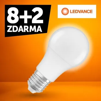 Žárovka LEDVANCE LED žárovka E27 Bellalux ECO CLA FR 8,5W (60W) teplá bílá (2700K) AKCE 8+2
