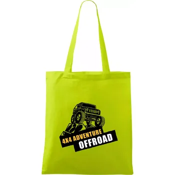 Nákupní taška 4x4 adventure offroad - Taška bavlněná - 42 x 38 cm ( Limetková )