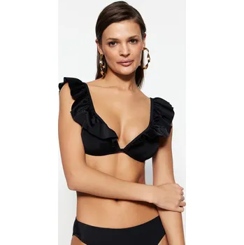 Dámské plavky Bikiny vrchní díl Trendyol Frill detailed Trendyol černá 1065520