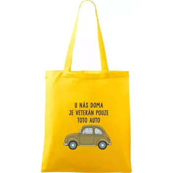 Nákupní taška U nás doma je veterán pouze toto auto zelené - Taška bavlněná - 42 x 38 cm ( Žlutá )