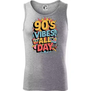 90s vibes all day - Tílko pánské Core - M ( Tmavě šedý melír )
