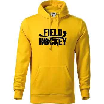 Pánská mikina Field hockey míček a nápis - Mikina pánská Cape s kapucí - L ( Žlutá )