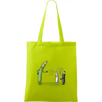 Pastelky - kdo to byl? (Hana-creative) - Taška bavlněná - 42 x 38 cm ( Limetková )