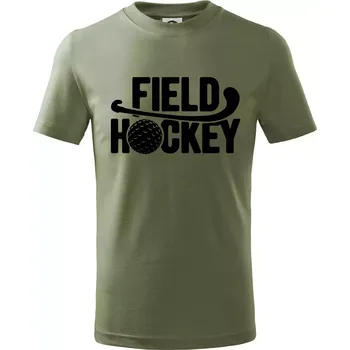 Field hockey míček a nápis - Tričko dětské bavlněné - 122 cm/6 let ( Khaki )