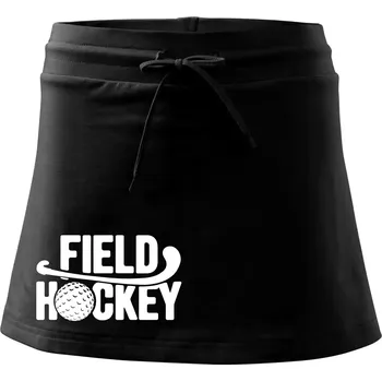 Dámská sukně Field hockey míček a nápis - Sportovní sukně - two in one - XL ( Černá )