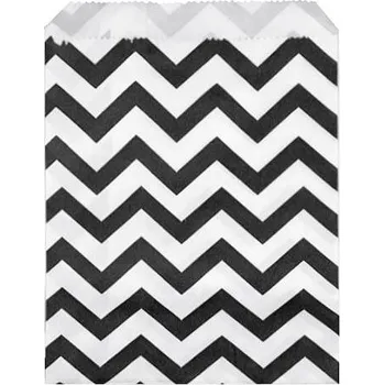 Papírový sáček chevron 10x14 cm bílo-černá 100 ks