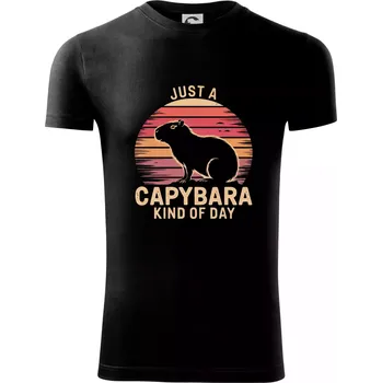 Pánské tričko Just a Capybara Kind of Day - Viper FIT - Pánské zůžené tričko - M ( Černá )