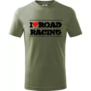 I love road racing - Tričko dětské bavlněné - 104-110cm / 3-4 roky ( Khaki )