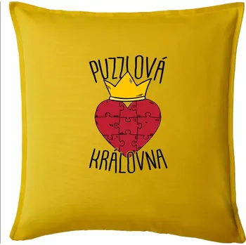 Polštář Puzzlová královna - Polštář 50x50 - 50x50 - Pouze potah ( Žlutá )