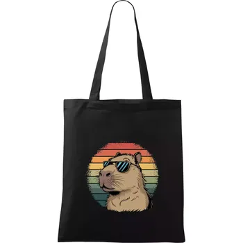 Capybara v brýlích - Taška bavlněná - 42 x 38 cm ( Černá )