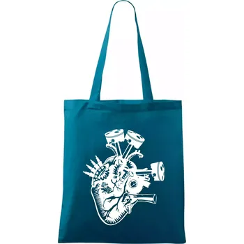 Řidičovo srdce - Taška bavlněná - 42 x 38 cm ( Petrolejová )