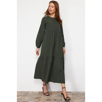 Dámské šaty Dámské šaty Trendyol Ruffle Trendyol hnědá 1498994