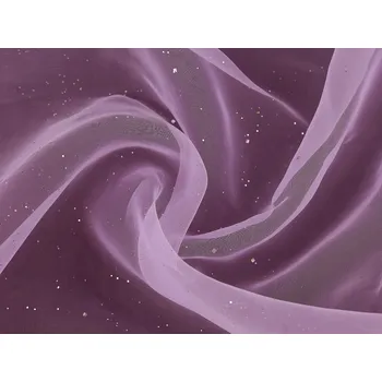 Organza s hvězdičkami s hologramem lila 1 m