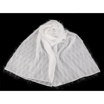 Společenský šifónový šál přes ramena / štola 180x70 cm Off White 1 ks
