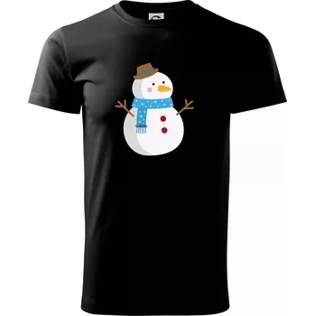 Pánské tričko Sněhulák se šálou - Triko extra velké (5-8XL) - 6XL ( Černá )