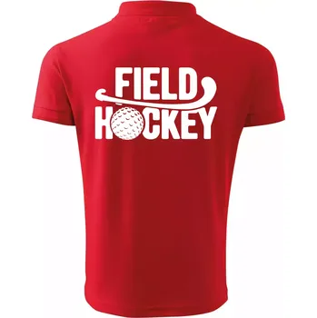 Pánská košile Field hockey míček a nápis - Polokošile pánská Pique Polo 203 - 5XL ( Červená )