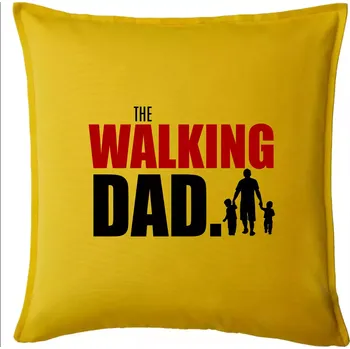 Polštář The walking dad tři děti - Polštář 50x50 - 50x50 - Pouze potah ( Žlutá )