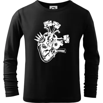 Chlapecké tričko Řidičovo srdce - Triko dětské Long Sleeve - 122 cm/6 let ( Černá )