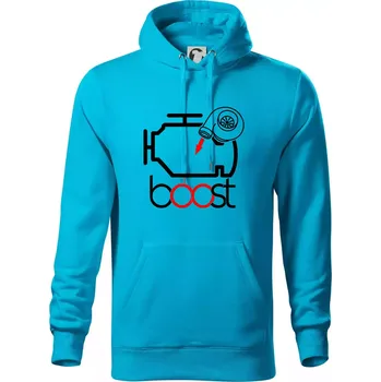 Pánská mikina Boost - Mikina pánská Cape s kapucí - 4XL ( Světlý tyrkys )