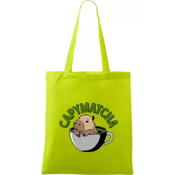 Capybara papymatcha - Taška bavlněná - 42 x 38 cm ( Limetková )