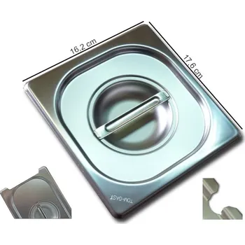 Víko s výřezem na úchyt a naběračku GN 1/6, PROFI (Víko nerez PROFI, GN 1/6, ÚCHYT, NABĚRAČKA)