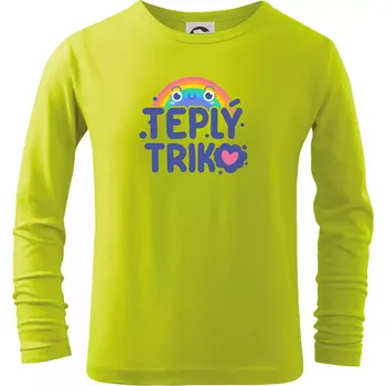 Chlapecké oblečení Teplý triko - Triko dětské Long Sleeve - 146 cm/10 let ( Limetková )