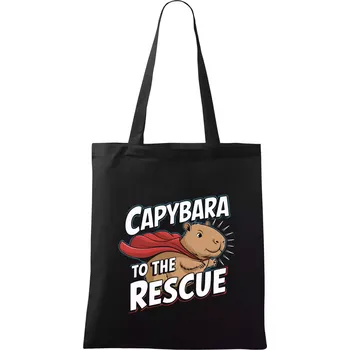 Nákupní taška Capybara to the Rescue - Taška bavlněná - 42 x 38 cm ( Černá )
